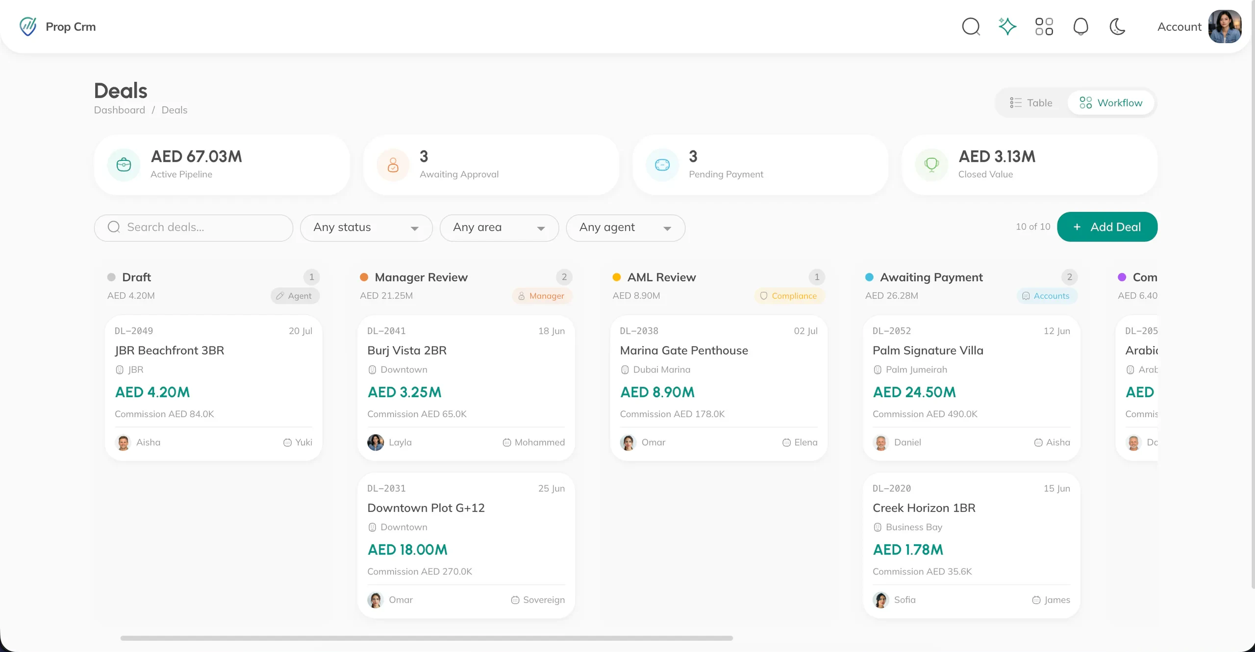 PropCRM Smart Automations screen